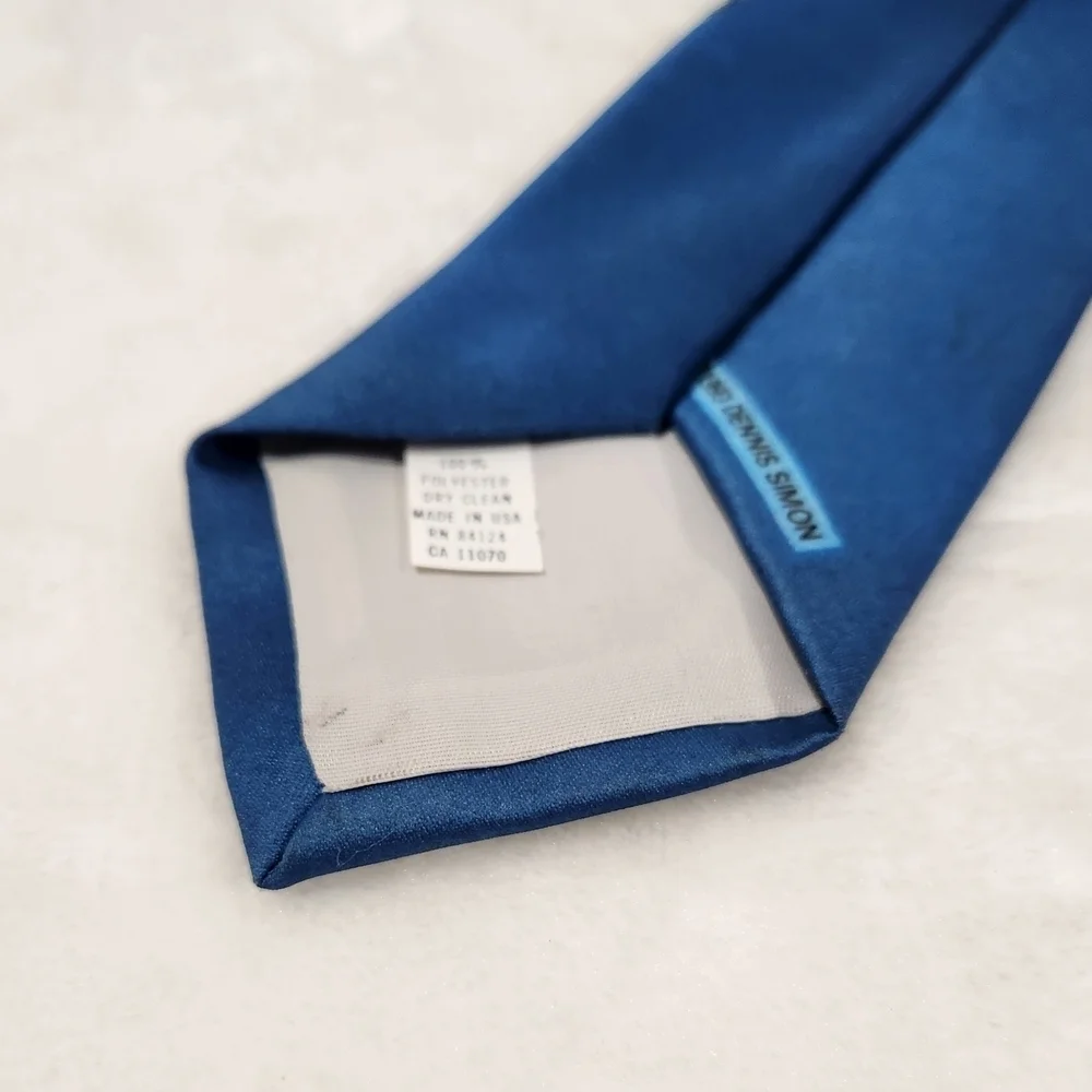Ralph Marlin 1993 Vintage 53 Blue Chevy Corvette Car Polyster Tie